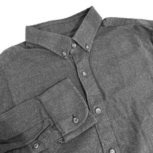 UNTUCKit Mens Medium Charcoal Heather Long Sleeve Button Down Shirt 100% Cotton